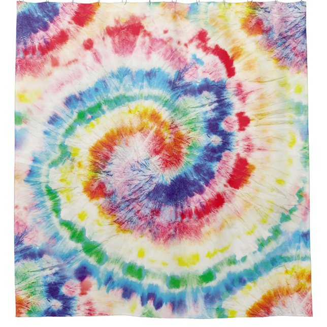  Tie Dye Swirl. Seamless Tiedye Pattern. Fabric Mu Shower Curtain (Front)