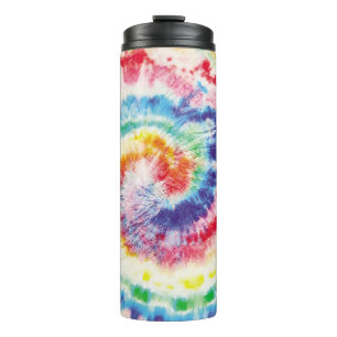  Tie Dye Swirl. Seamless Tiedye Pattern. Fabric Mu Thermal Tumbler