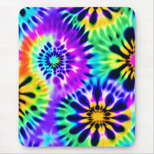 Tie Dye Swirling Pattern Design Mouse Pad