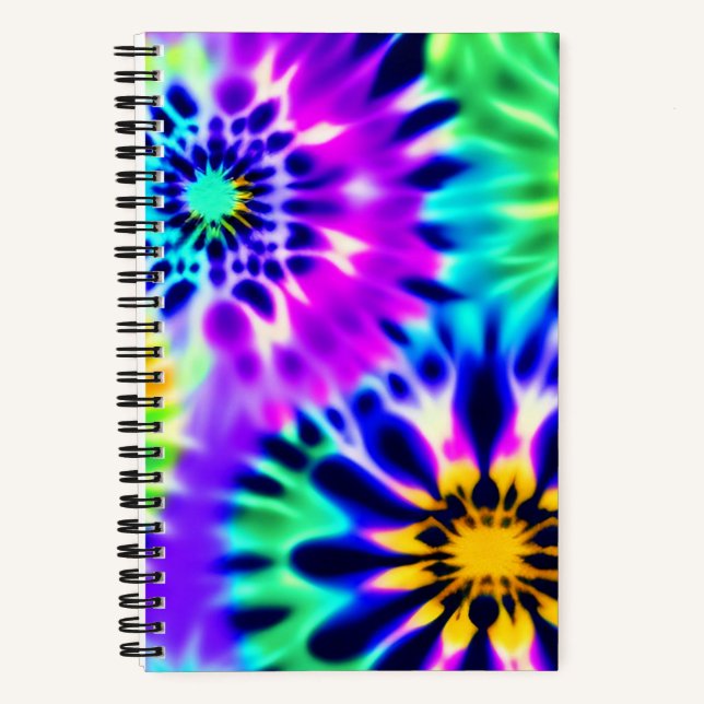 Tie Dye Swirling Pattern Design Notebook (Front)
