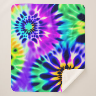 Tie Dye Swirling Pattern Design Sherpa Blanket