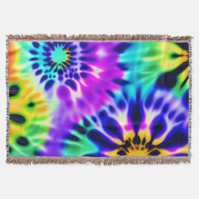 Tie Dye Swirling Pattern Design Throw Blanket (Front)