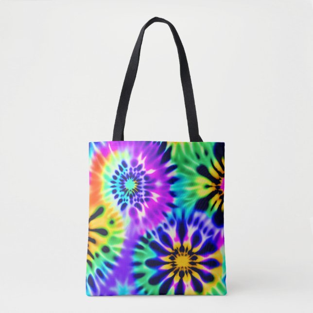 Tie Dye Swirling Pattern Design Tote Bag (Front)