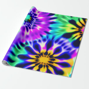 Tie Dye Swirling Pattern Design Wrapping Paper
