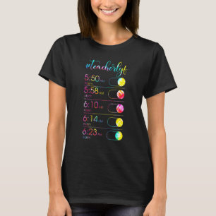 Tie Dye Teacherlyf Alarm Clock World Reading Teach T-Shirt