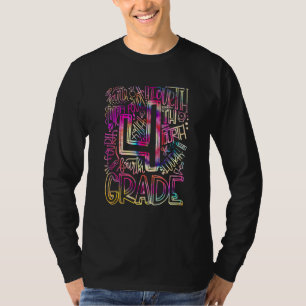 Tie Dye Team Kid Teacher Back To School 4th Grade T-Shirt