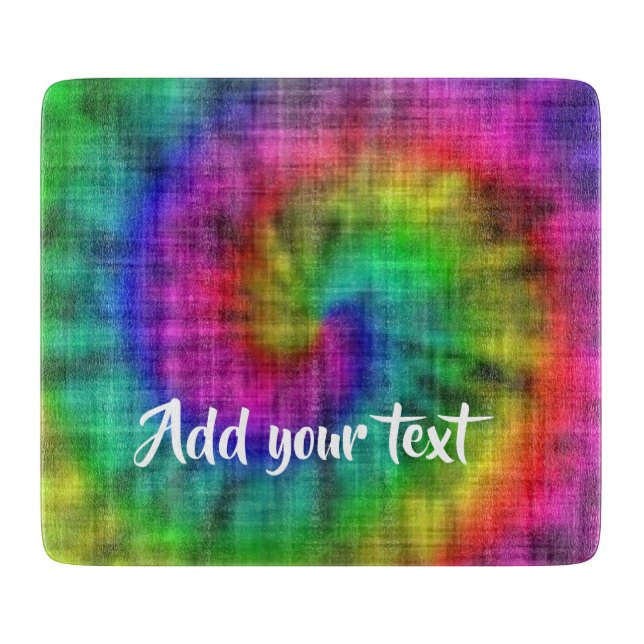 Tie dye textile patterned cutting board (Front)