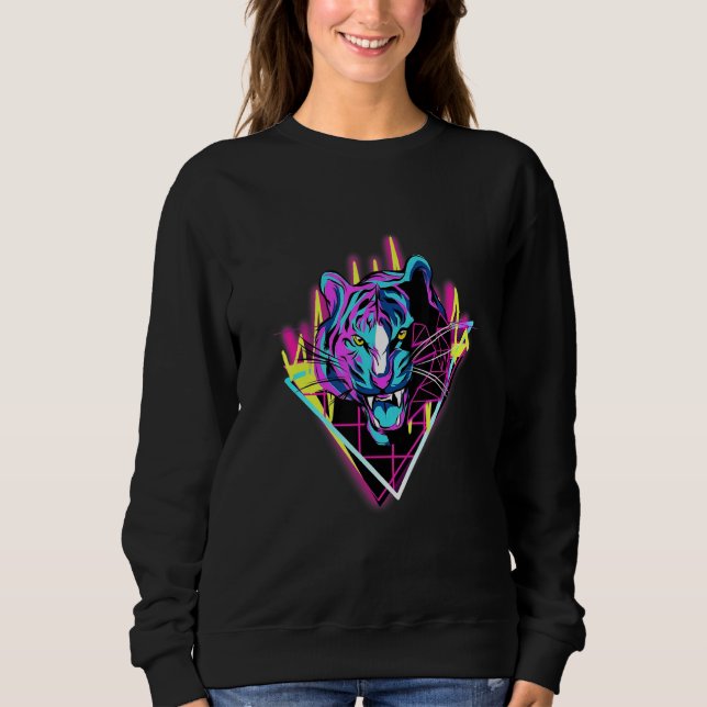 Tie dye Tiger Face Cute  Tiger Head Stripes Sweatshirt (Front)