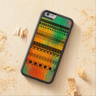Tie-Dye Tribal Pattern Carved Cherry iPhone 6 Bumper Case