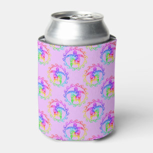 Tie Dye Tribal Turtle Moari Sun Pink Can Cooler