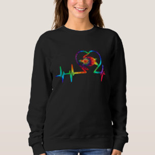 Tie Dye Turtle Heartbeat Sea Animal Heart Rainbow  Sweatshirt