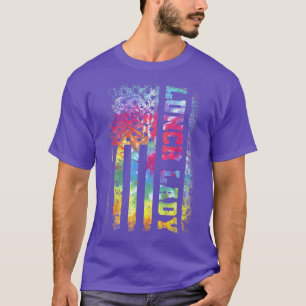 Tie Dye US Flag Lunch Lady Back To School  T-Shirt