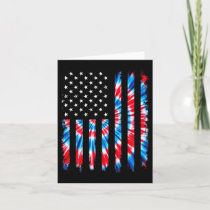 Tie Dye Usa Flag American Patriotic Flag 4th Of Ju Card