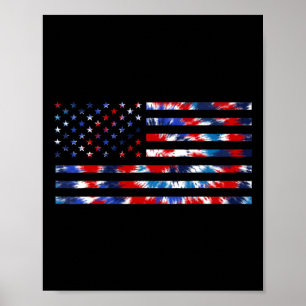 Tie Dye Usa Flag Boys American Flag 4th Of July Ki Poster