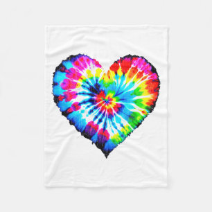 Tie Dye Valentines Colorful Hearts Day Men Women K Fleece Blanket