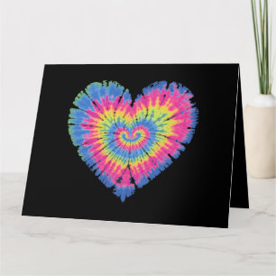 Tie Dye Valentines Colourful Hearts Day  Card