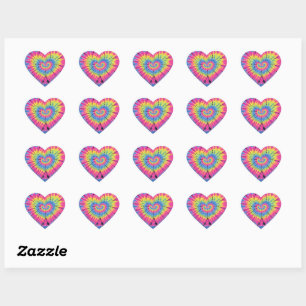 Tie Dye Valentines Colourful Hearts Day Heart Sticker