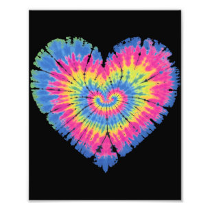 Tie Dye Valentines Colourful Hearts Day  Photo Print
