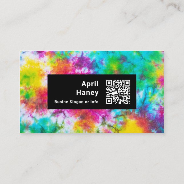Tie Dye Watercolor Business Card (Back)