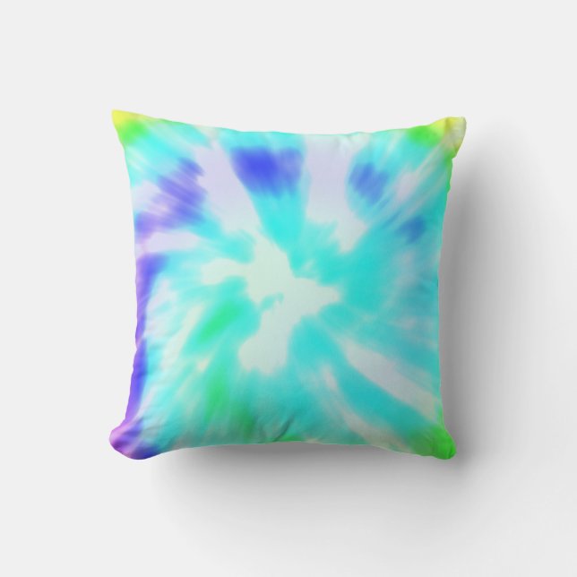 Tie dye watercolor pastels hipster ikat pattern cushion (Front)