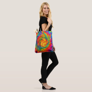 TIE DYE WIND ABSTRACT TOTE BAG