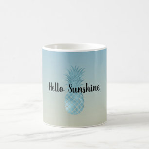 Tie Dye Yellow Aqua Pineapple Coffee Mug