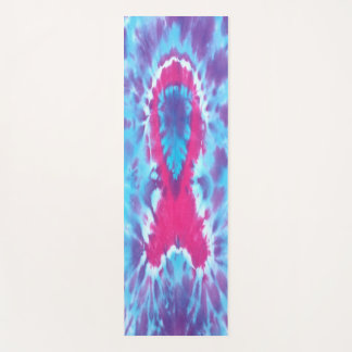 Tie-dye Yoga Mat  Breastcancer awareness ribbon