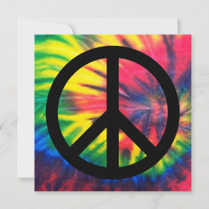 Tie Dyed Black Peace Sign
