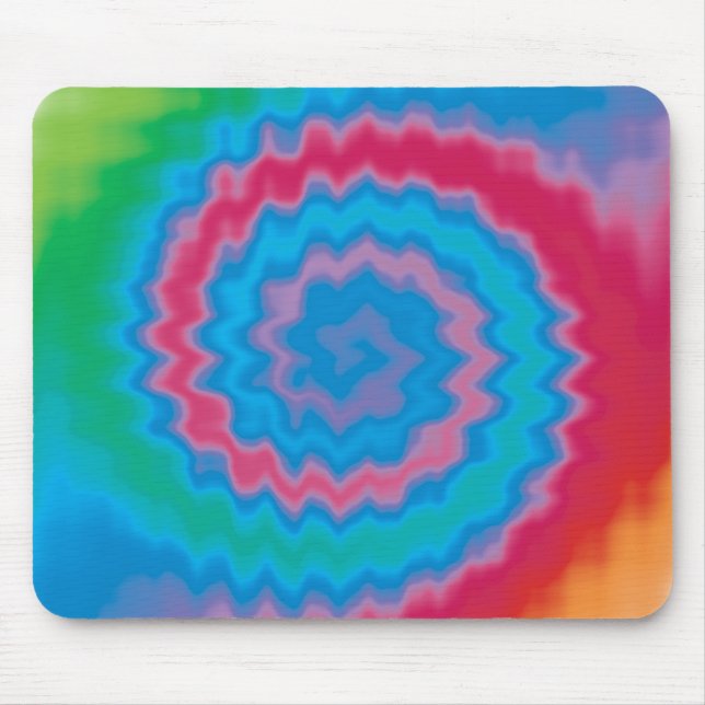 Tie dyed groovy funky retro swirl pattern cool mouse pad (Front)