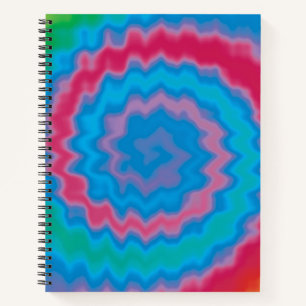 Tie dyed groovy funky retro swirl pattern cool notebook