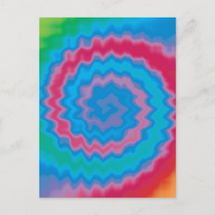 Tie dyed groovy funky retro swirl pattern cool postcard