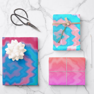 Tie dyed groovy funky retro swirl pattern cool wrapping paper sheet