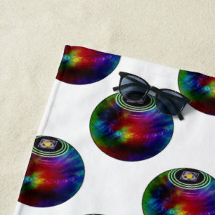 Tie Dyed Lawn Bowls, Beach Towel