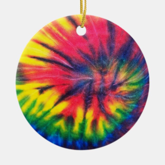 Tie Dyed Pattern Ceramic Ornament (Front)