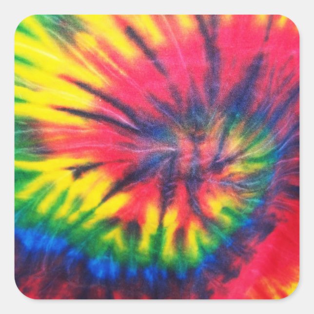 Tie Dyed Pattern Square Sticker (Front)