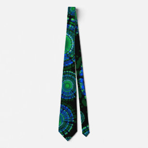 Tie-Dyed pattern Tie in Greens and blues