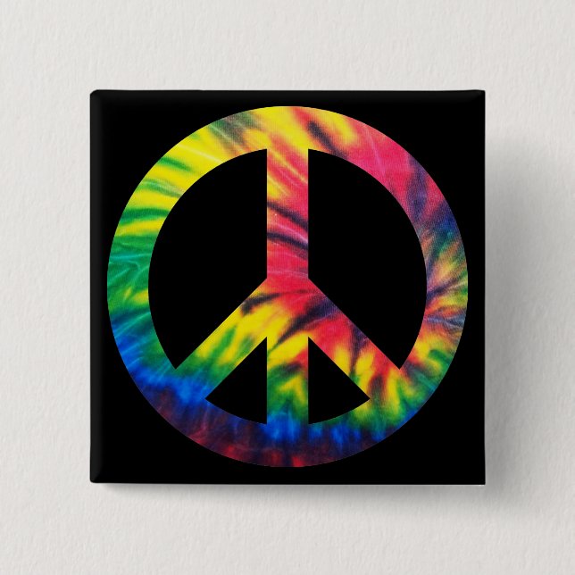 Tie Dyed Peace 15 Cm Square Badge (Front)