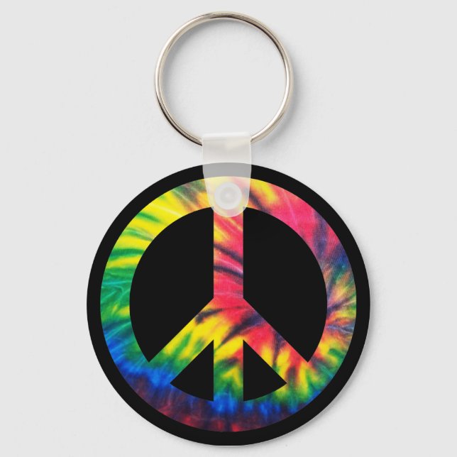 Tie Dyed Peace Key Ring (Front)