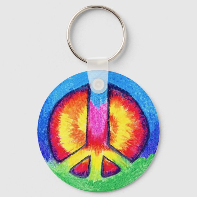 Tie~Dyed Peace Key Ring (Front)