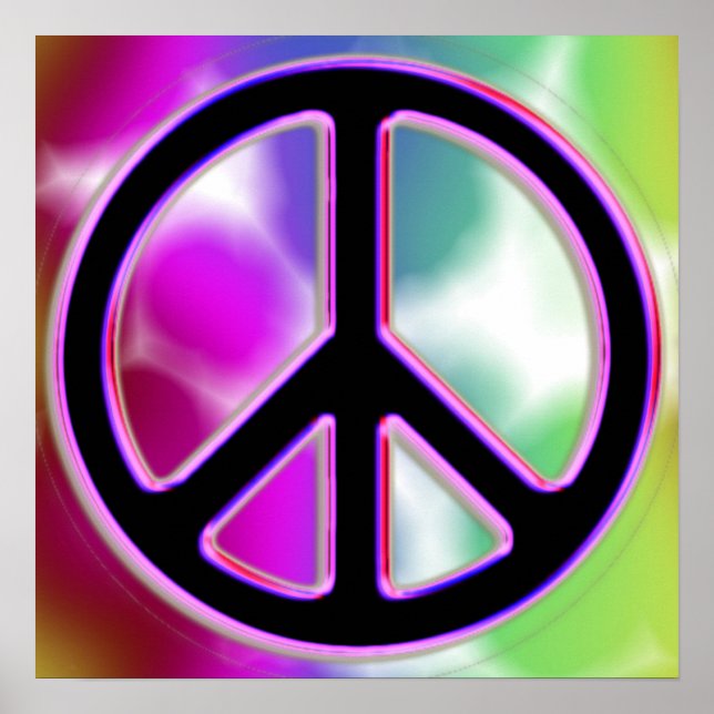 Tie Dyed Peace Sign Poster (Front)