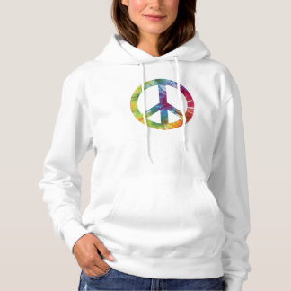Tie Dyed Peace Sign Women's Hooded Sweatshirt