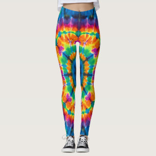 Tie-dyed, vibrant colored, leggings