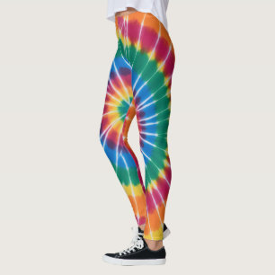 Tie-dyed, vibrant colored, leggings