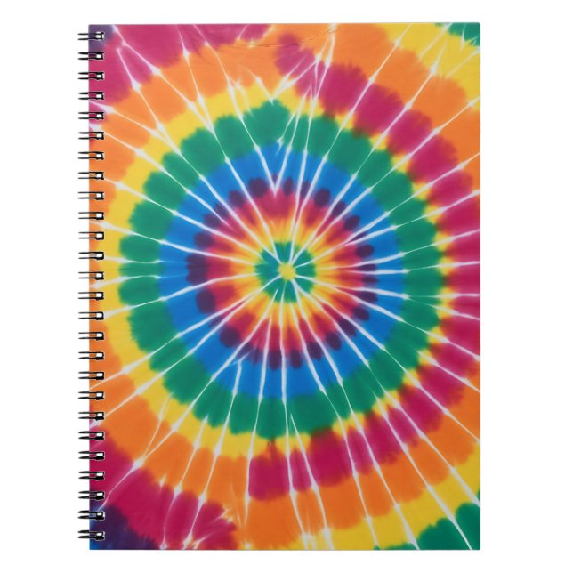 Tie-dyed, vibrant colored, notebook (Front)