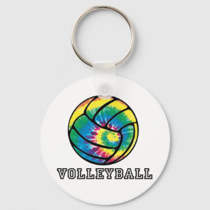 Tie-Dyed Volleyball Key Ring