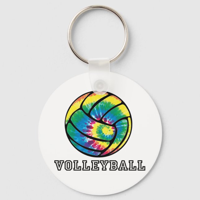 Tie-Dyed Volleyball Key Ring (Front)