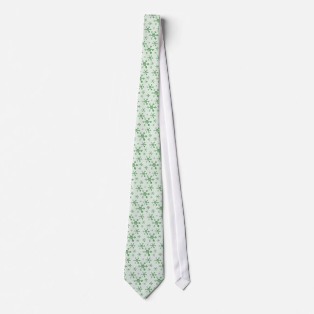 Tie Geometric Snowflakes - Mint (Front)