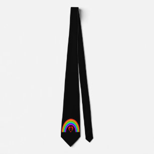 Tie Heart With Paw Under A Rainbow