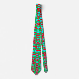 Tie- Holiday Red and Green Abstract Geometric Tie