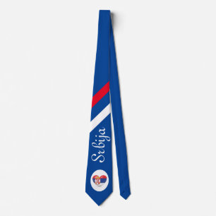 Tie in the style of Serbian national symbols